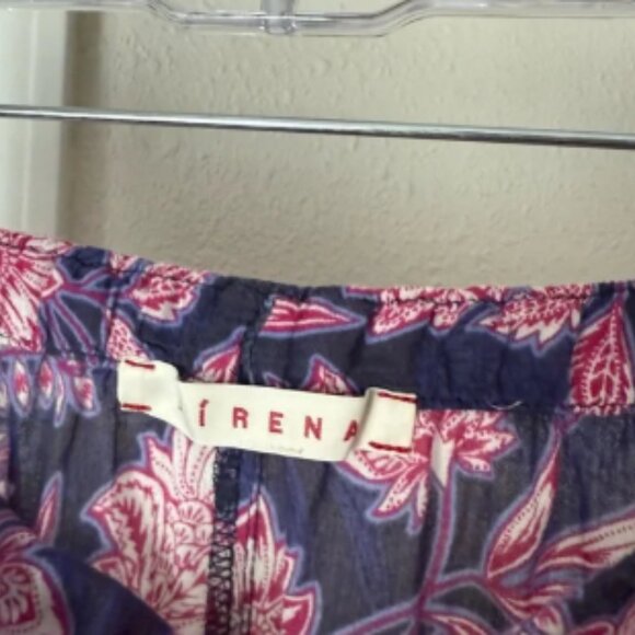 XIRENA navy purple magenta floral cotton lightweight tapered leg cropped pants - Picture 4 of 5